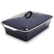 Sur La Table Blue Oven-to-Table Rectangular Stoneware Baker MCG3212 PUR , with Lid