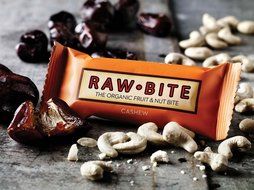 Rawbite Cashew Energy Bar, Vegan, Gluten Free , Fruit and Nuts Raw Bite (orange)