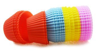 July Sky Silicone Cupcake liners - Non-Stick Reusable Silicone Baking Cups - Mini Muffins Molds (24 Pack,D 2.75in...