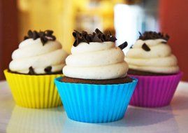 July Sky Silicone Cupcake liners - Non-Stick Reusable Silicone Baking Cups - Mini Muffins Molds (24 Pack,D 2.75in... N5