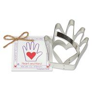 Heart &#039;n Hand Cookie and Fondant Cutter - Ann Clark - 2.6 Inches - US Tin Plated Steel