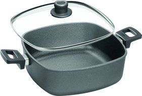 Woll Nowo Titanium Square Casserole Pan with Side Handles and Lid, 6.3-Quart