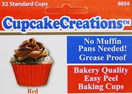 Red Cupcake Baking Cup Liners 32 Count by Cupcake Creations N2