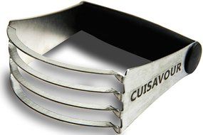 Cuisavour Pastry Scraper &amp; Dough Blender Cutter Set - Stainless Steel with Ergonomic Rubber Grips - Bench Knife... N3