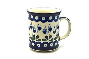 Polish Pottery Mug - Straight Sided - Bleeding Heart