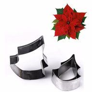 Dynaics 3pcs Stainless Steel Cake Molds Fondant Poinsettia Cutter Bake Biscuit Cake Maker Poinsettia Shape Moluds N2