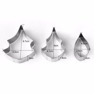Dynaics 3pcs Stainless Steel Cake Molds Fondant Poinsettia Cutter Bake Biscuit Cake Maker Poinsettia Shape Moluds N3