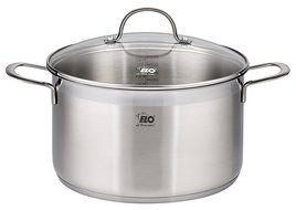 ELO Top Collection Stainless Steel Kitchen Induction Cookware Set w/ Roaster, Shock Resistant Glass Lids and Integrated... N7