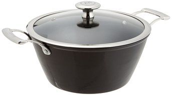 Mario Batali by Dansk Light Enameled Cast Iron Round Casserole, 4-Quart, Black N2