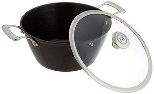 Mario Batali by Dansk Light Enameled Cast Iron Round Casserole, 4-Quart, Black N3