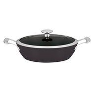 Mario Batali by Dansk Light Enameled Cast Iron Round Casserole, 4-Quart, Black N5