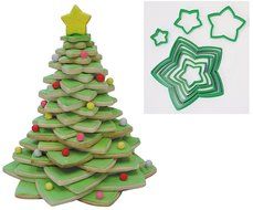 R &amp; M Industries International Star Tree Cookie Cutter Cutters (Set of 10), Multicolor