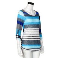 AIMTOPPY Fashion Women Stripe Loose Blouse Ladies Casual Tops T-Shirt (S, Red) N7
