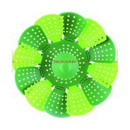 PerPor Lotus Plus Folding Non-scratch Steamer Basket - Kitchen Cooking Tool Cookware for Fruit,Vegetable Gray N7