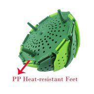 PerPor Lotus Plus Folding Non-scratch Steamer Basket - Kitchen Cooking Tool Cookware for Fruit,Vegetable Gray N8