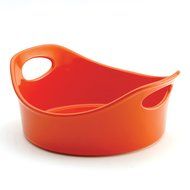 Rachael Ray Stoneware 2-Piece Bubble &amp; Brown Round Baker Set, Orange N4