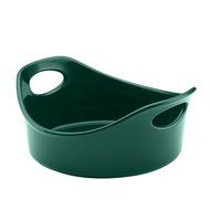 Rachael Ray Stoneware 2-Piece Bubble &amp; Brown Round Baker Set, Orange N7