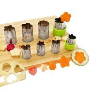 UpGoo Vegetable Cutters Shapes Set (8 Piece) - Cookie Cutters Mold Fruit Pie Crust Biscuit Presses Cutters Stamps... N4
