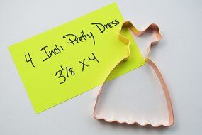 4 Inch Pretty Dress Copper Cookie Cutter N2