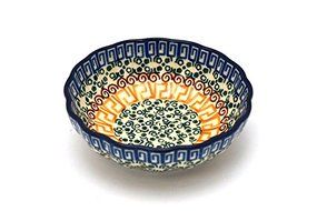 Polish Pottery Bowl - Shallow Scalloped - Small - Autumn