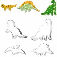 Baking Cookie Cutter Set, Dinosaur Mold, Set of 4pcs, Stainless Steel, by Delight eShop N2
