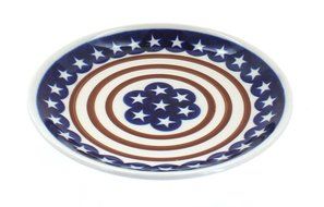 Polish Pottery Stars &amp; Stripes Dessert Plate