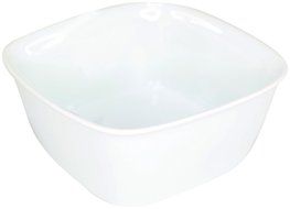 Housewares International 16-Ounce Porcelain Bakeware Blue Harbor Square Baker/Ramekin, Super White