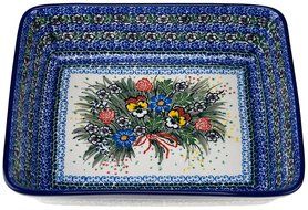 Ceramika Artystyczna Polish Hand Painted Medium Baking Dish 11.25" x 9" x 2.5"