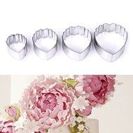 Kootips 4 pcs Set of Peony Flower Cutter Decor Fondant Cake Cutters for Stainless Steel N2