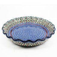 Polish Pottery Ruffled Pie Plate #1543
