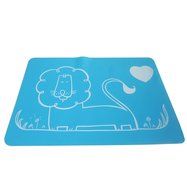 Kuke Kitchen Food Grade Non-toxic Silicone Carton Lion Pattern Table Mat (Blue)