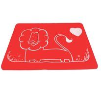 Kuke Kitchen Food Grade Non-toxic Silicone Carton Lion Pattern Table Mat (Blue) N2
