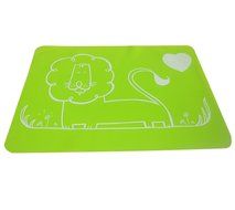 Kuke Kitchen Food Grade Non-toxic Silicone Carton Lion Pattern Table Mat (Blue) N3