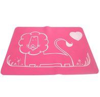 Kuke Kitchen Food Grade Non-toxic Silicone Carton Lion Pattern Table Mat (Blue) N4
