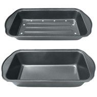 Evelots 2 Piece Non Stick Meatloaf Pan Drains Fat As It Cooks - Cooking &amp; Baking N2