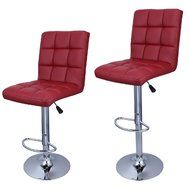 2x Merlot Red Bar Stools Modern Swivel Dinning Counter Chair Barstools Set