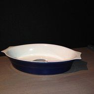 Euro Ceramica Inc. CLA-35222B Claudia Oval Baker, Large, Blue