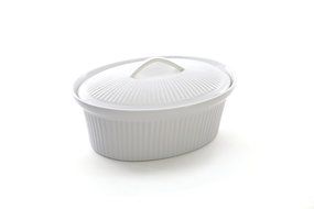 BergHOFF Bianco Oval Covered Casserole, 1 quart, White