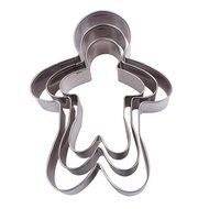 Asunflower 3Pcs Stainless Cookie Biscuit Fruit Cutter Gingerbread Boy Man Shape Mold DIY Baking Tools