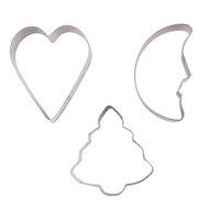 Asunflower 3Pcs Stainless Cookie Biscuit Fruit Cutter Gingerbread Boy Man Shape Mold DIY Baking Tools N28