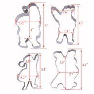 Asunflower 3Pcs Stainless Cookie Biscuit Fruit Cutter Gingerbread Boy Man Shape Mold DIY Baking Tools N50