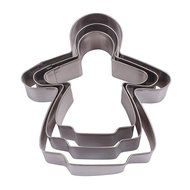 Asunflower 3Pcs Stainless Cookie Biscuit Fruit Cutter Gingerbread Boy Man Shape Mold DIY Baking Tools N65