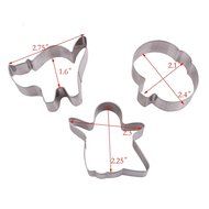 Asunflower 3Pcs Stainless Cookie Biscuit Fruit Cutter Gingerbread Boy Man Shape Mold DIY Baking Tools N96