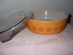 Vintage Corning Pyrex Orange TOWN &amp; COUNTRY 1 Pint Casserole Baking Dish w/ Clear Lid N3