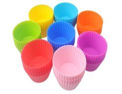 Silicone Baking Cups Reusable &amp; Nonstick Cupcake Liners/Silicone Muffin Cups ,24 Pack Eight Colors