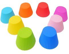 Silicone Baking Cups Reusable &amp; Nonstick Cupcake Liners/Silicone Muffin Cups ,24 Pack Eight Colors N2