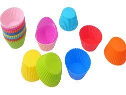 Silicone Baking Cups Reusable &amp; Nonstick Cupcake Liners/Silicone Muffin Cups ,24 Pack Eight Colors N3