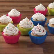 Silicone Baking Cups Reusable &amp; Nonstick Cupcake Liners/Silicone Muffin Cups ,24 Pack Eight Colors N6