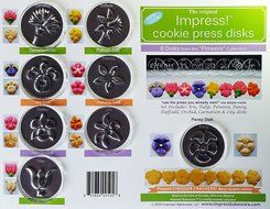 Flowers 8 Disk Set for Cookie Presses (SIZE M disks for presses that came with METAL disks) N2