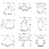 Astra shop 9-Piece Stainless Steel Cartoons Cookie Cutters Biscuits Mould Set Includes Bunny Rabbit Carrot Turtle... N2